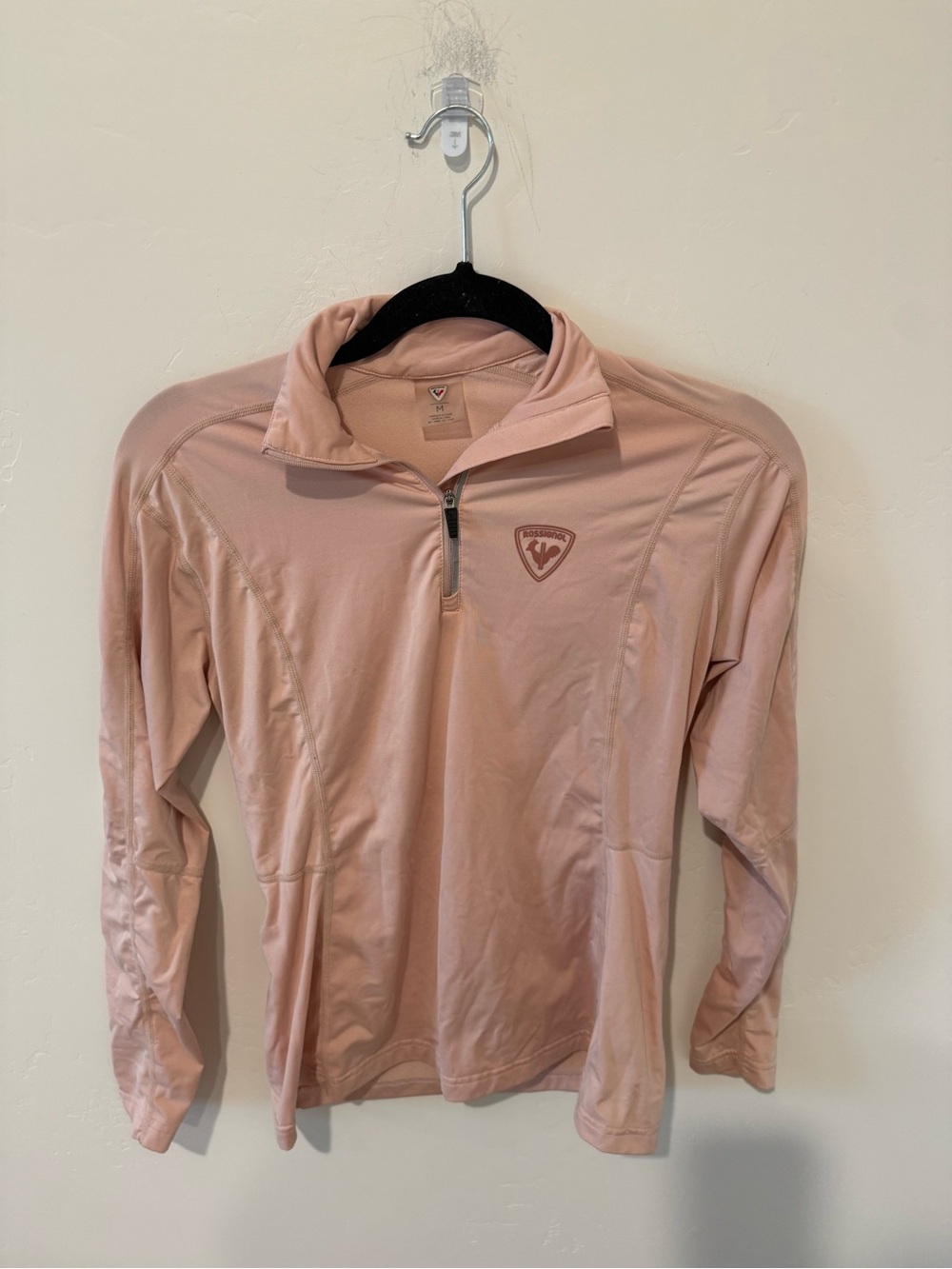 Rossignol Pale Pink Half-Zip Athletic Pullover Baselayer Womens XS Outdoor